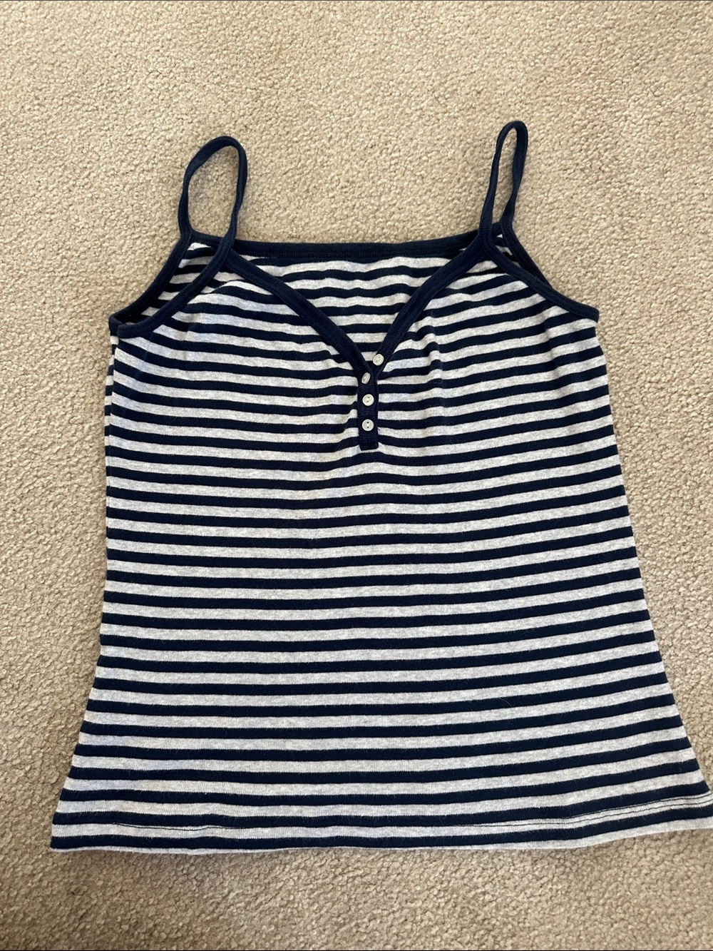 Brandy Melville Striped Navy & White Spaghetti Strap Tank